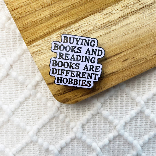 two different hobbies enamel pin