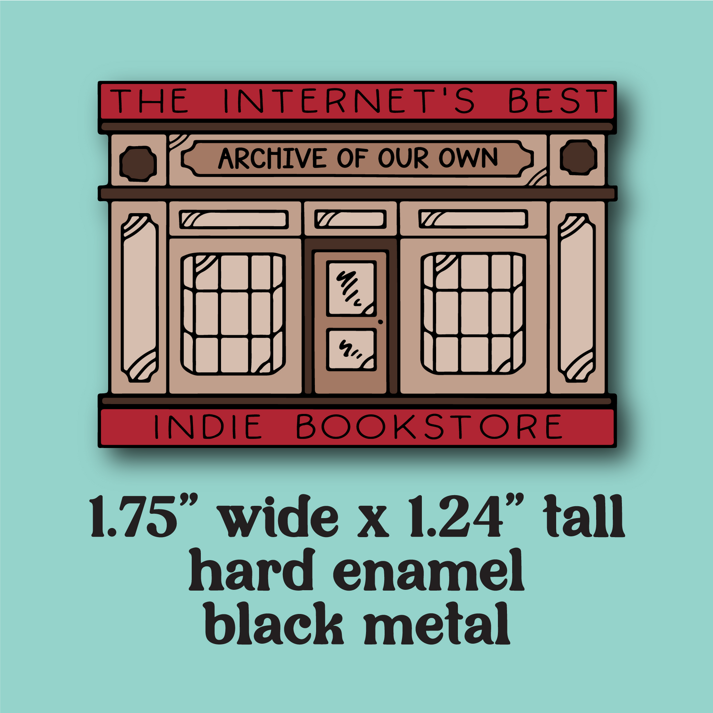 ao3 bookstore enamel pin