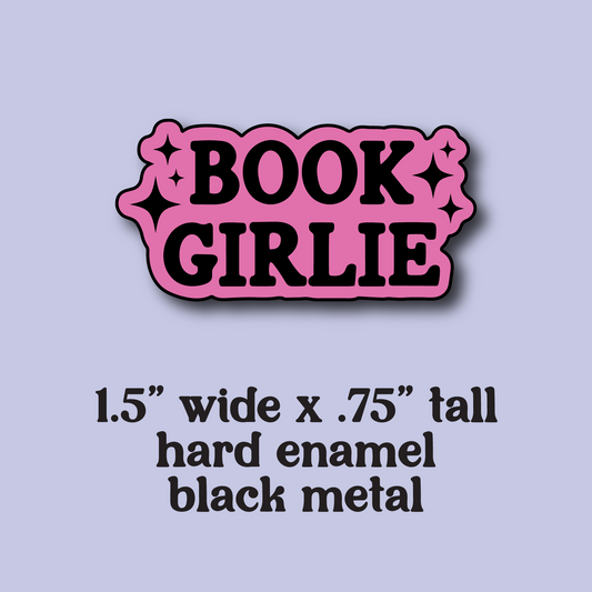 PRE-ORDER: book girlie enamel pin