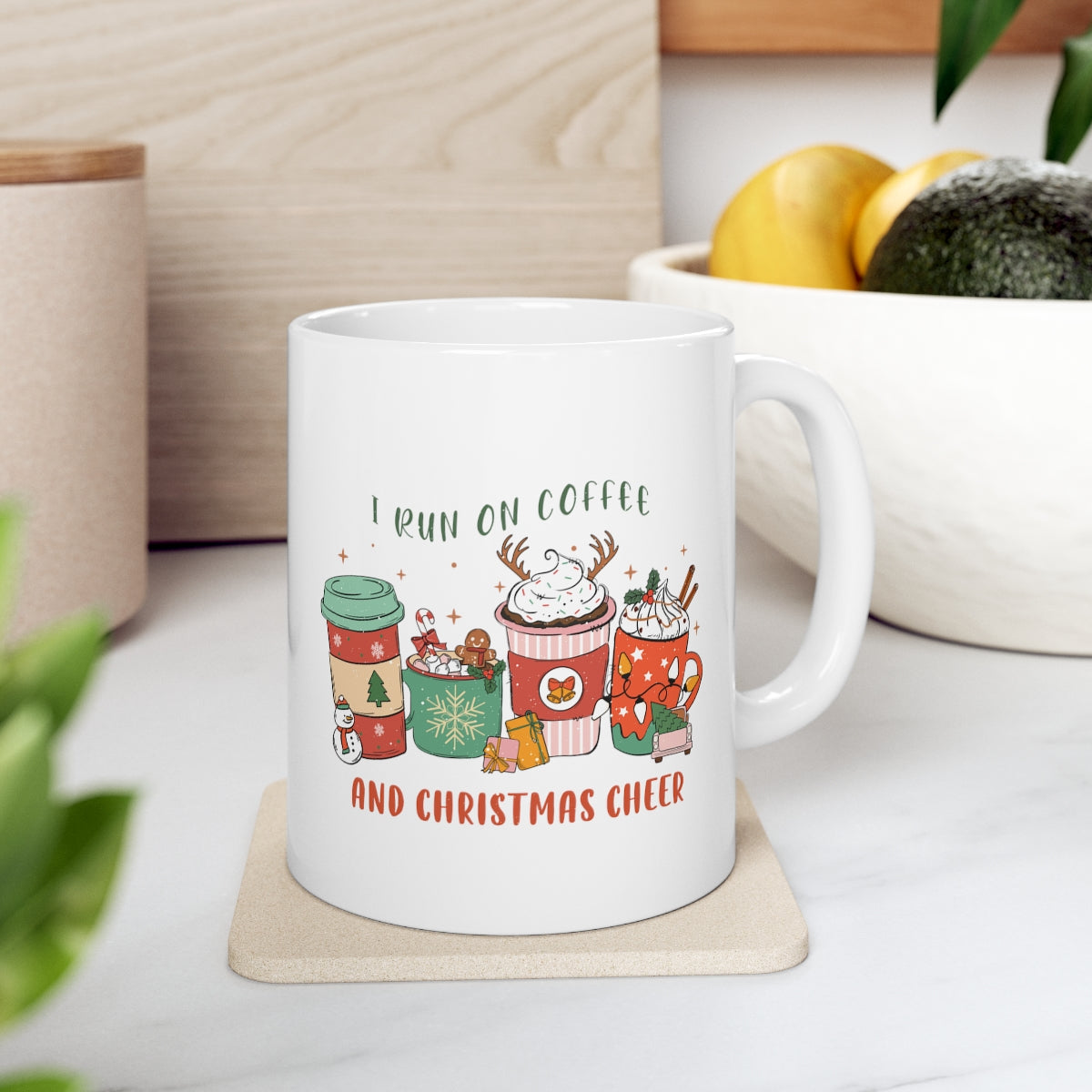 I run on coffee and Christmas cheer 11oz mug