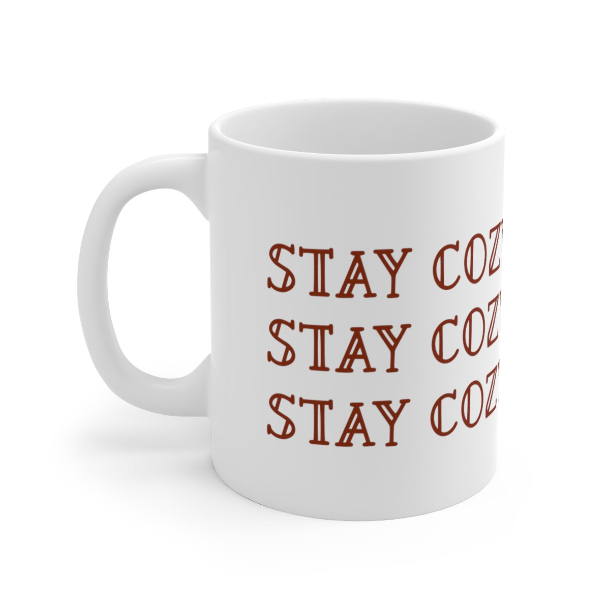 stay cozy 11oz white mug