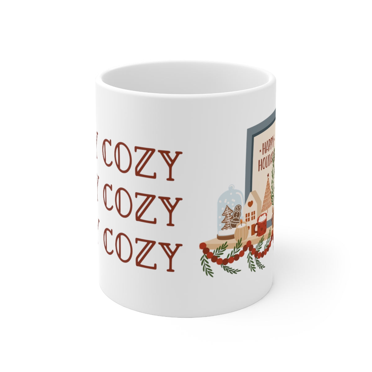 stay cozy 11oz white mug