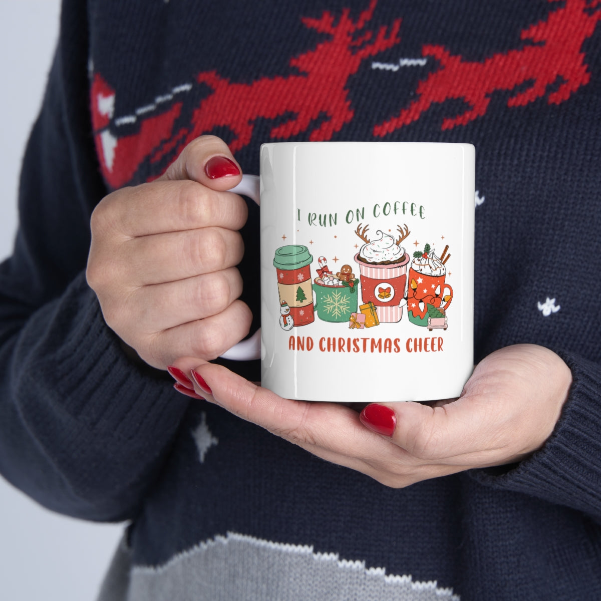 I run on coffee and Christmas cheer 11oz mug