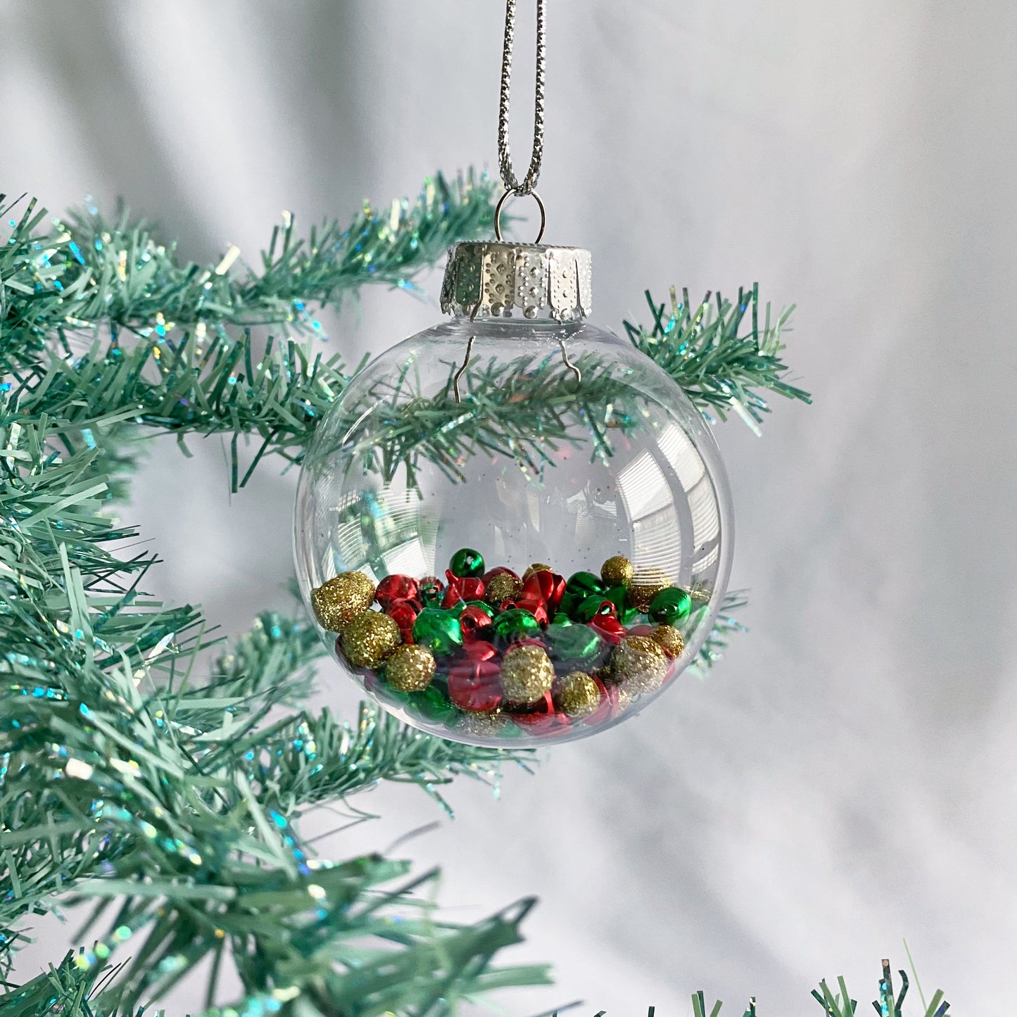 red & green jingle bell ornament
