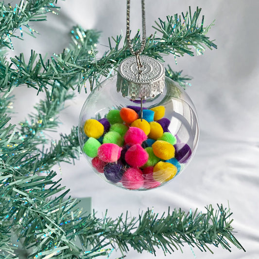 colorful pompom ornament
