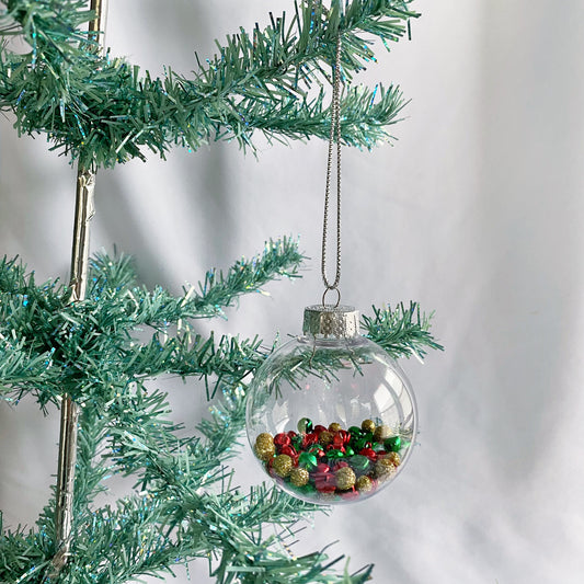 red & green jingle bell ornament