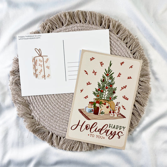 happy holidays to you postcard - set of 5