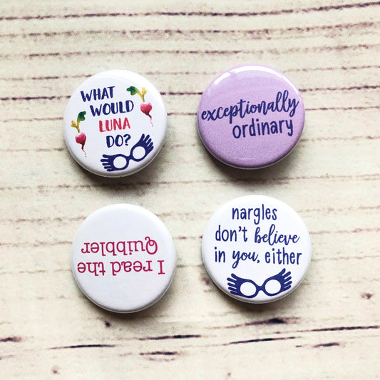 Quirky Witch Quote Button Set