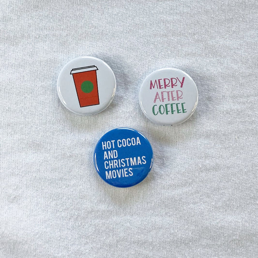 Christmas coffee button set