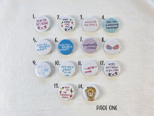 quirky witch buttons - individuals